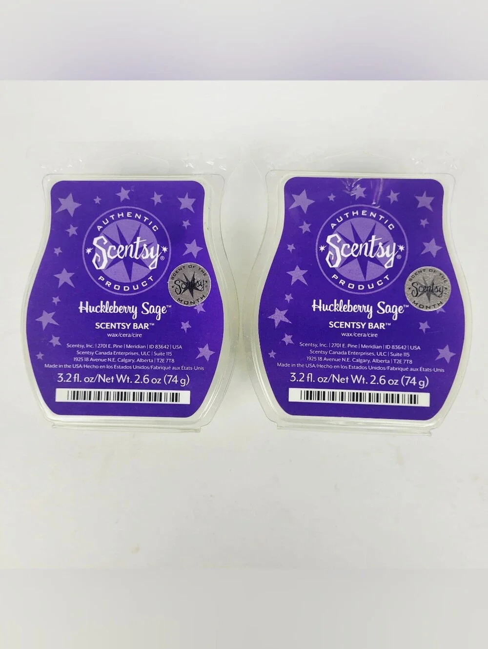 Scentsy Wax Bar Huckleberry Sage 3.2 oz~Lot of 2